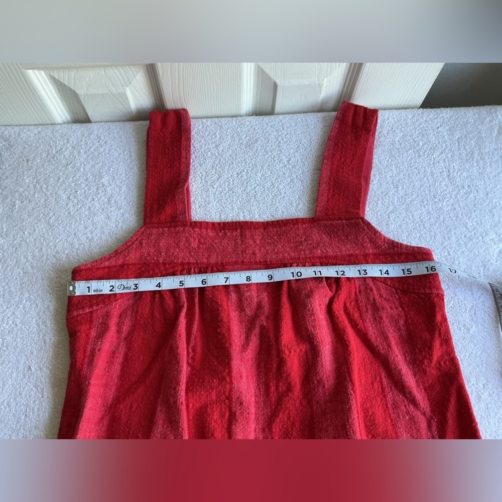 Anthropologie Maeve Women’s Dress Size Large Tonal Stripe Red Midi Paper bag SzS - Picture 11 of 14